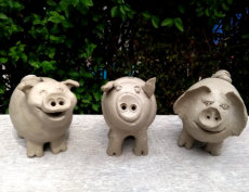 results of a piggy-bank making session 